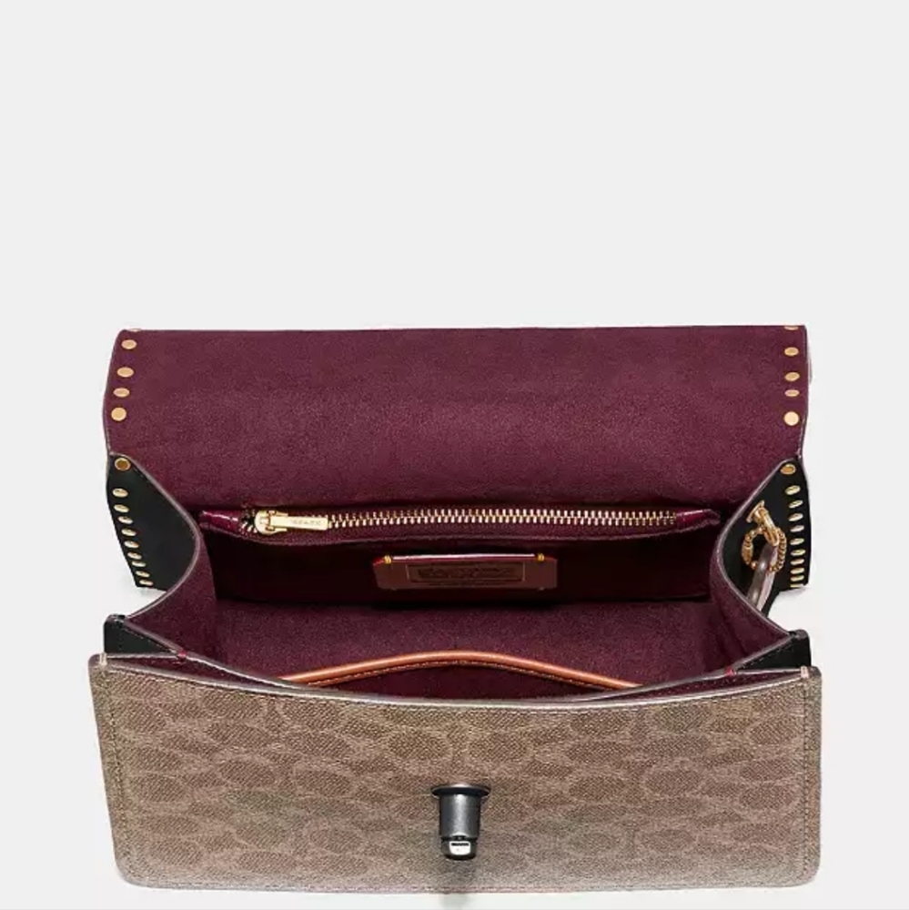 Coach Parker Top Handle In Signature Canvas With … - image 7